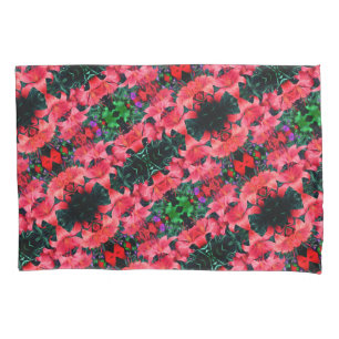 Orange Lily Flowers Abstract Art Pattern Pillowcase