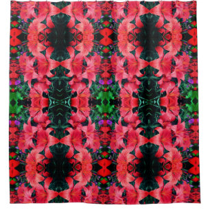 Orange Lily Flowers Abstract Art Pattern    Shower Curtain