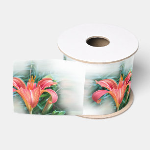 orange lily grosgrain ribbon