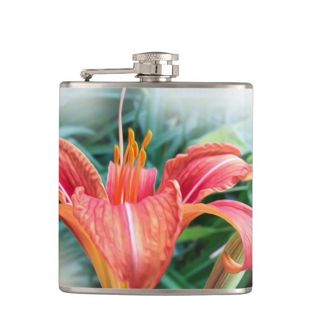 orange lily hip flask (Front)