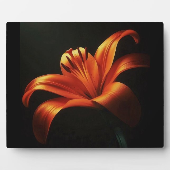 Orange Lily on Black Plaque (Front)