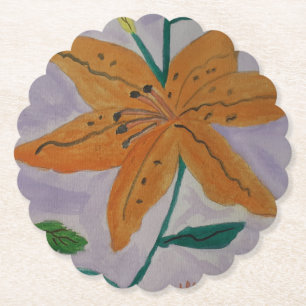Orange Lily Paper Coaster