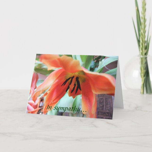 Orange Lily Sympathy Card (Front)