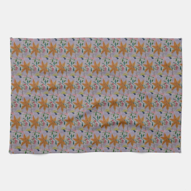 Orange Lily Tea Towel (Horizontal)