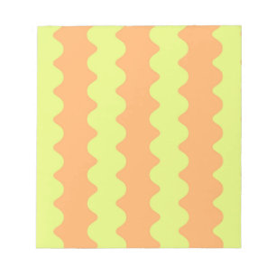 Orange Lime Wavy Stripe Bold Minimalist Office  Notepad