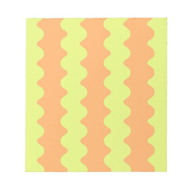 Orange Lime Wavy Stripe Bold Minimalist Office  Notepad (Front)