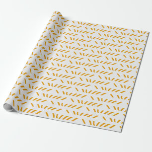 orange line drawing pattern wrapping paper