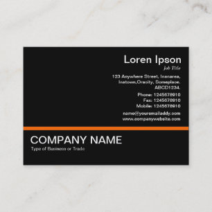 Orange Line v2 - Black Business Card
