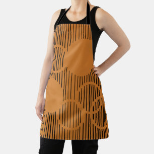 Orange Lined Circles Apron