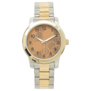 Orange Lined Circles Watch