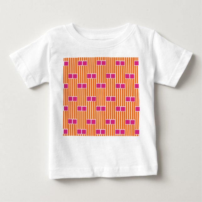 Orange Lines and Pink Boxes  Baby T-Shirt (Front)