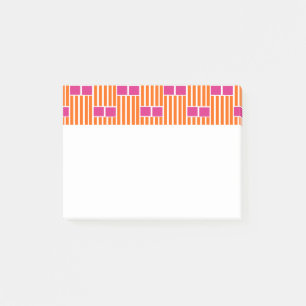Orange Lines and Pink Boxes Post-it Notes