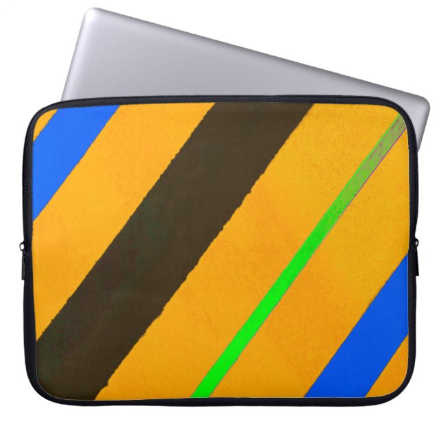 Orange lines laptop sleeve (Front)