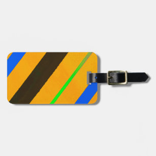 Orange lines luggage tag