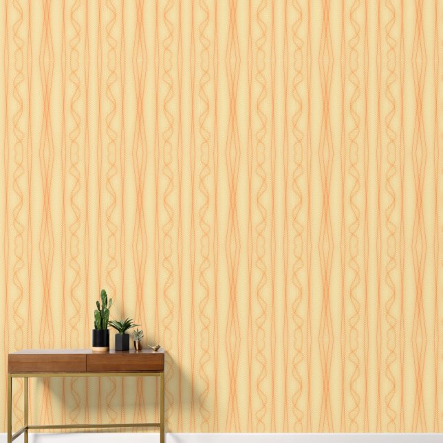 Orange lines on yellow background  wallpaper (Hallway)