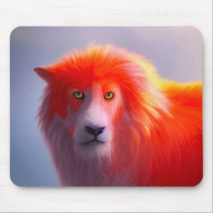 Orange Lion Creature Mouse Pad