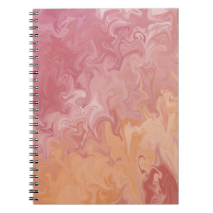 Orange Liquid Marble Abstract Pattern Notebook