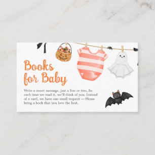 Orange Little Boo Baby Shower Books for Baby Enclosure Card
