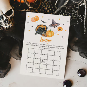 Orange Little Boo Ghost Baby Shower Bingo Game