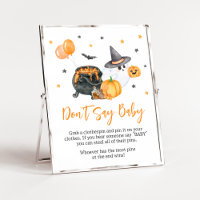Orange Little Boo Ghost Baby Shower Don't Say Baby