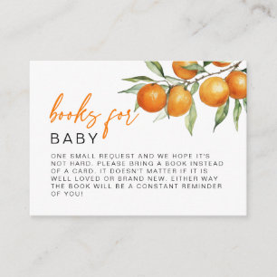 Orange Little Cutie Baby Shower Books For Baby Enclosure Card
