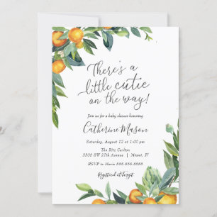 Orange Little Cutie Baby Shower Invitation
