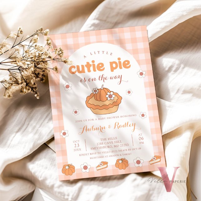 Orange Little Cutie Pie Baby Shower Invitation (Creator Uploaded)