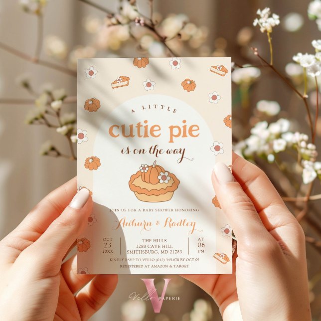 Orange Little Cutie Pie Baby Shower Invitation (Creator Uploaded)