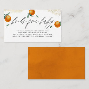 Orange Little Cutie Script Books For Baby Enclosure Card