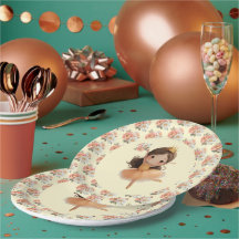 Orange Little Princess Ball Paper Plate