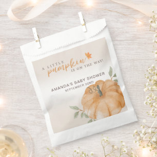 Orange Little Pumpkin Autumn Fall Baby Shower  Favour Bags