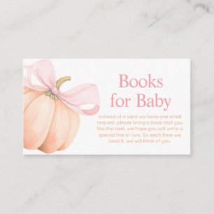 Orange Little Pumpkin Baby Shower Books for Baby Enclosure Card