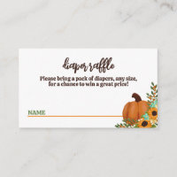 Orange Little Pumpkin Baby Shower Diaper Raffle