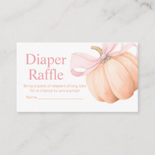 Orange Little Pumpkin Baby Shower Diaper Raffle Enclosure Card