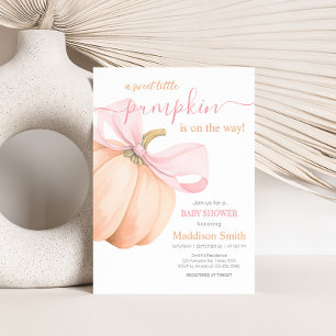 Orange Little Pumpkin Baby Shower Invitation