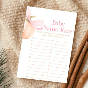 Orange Little Pumpkin Bow Baby Name Race Game