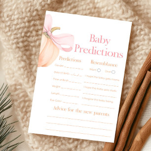 Orange Little Pumpkin Bow Baby Predictions Game