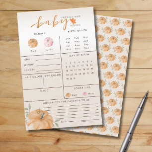 Orange Little Pumpkin Fall Baby Prediction Game