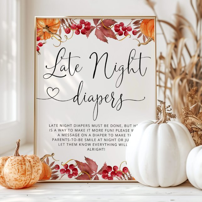 Orange little pumpkin Late night diapers game Poster (Creator Uploaded)
