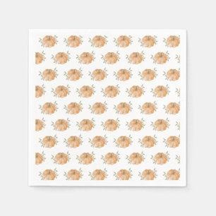Orange Little Pumpkin Pattern Autumn Baby Shower  Napkin