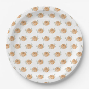 Orange Little Pumpkin Pattern Autumn  Paper Plate