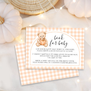 Orange Little Pumpkin Teddy Book For Baby Shower RSVP Card