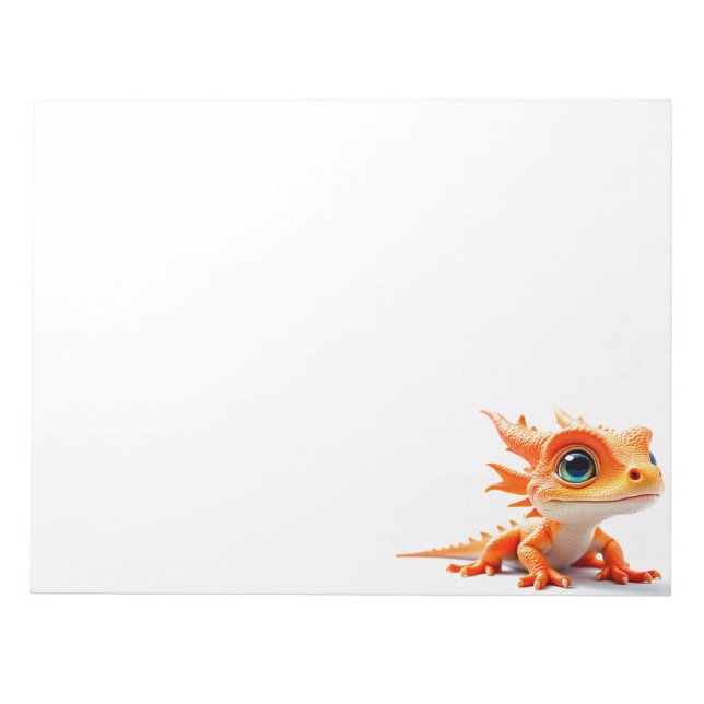 Orange Lizard Creature Notepad (Front)