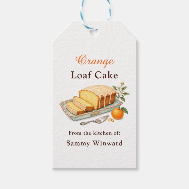 Orange Loaf Cake Gift Tags (Front)