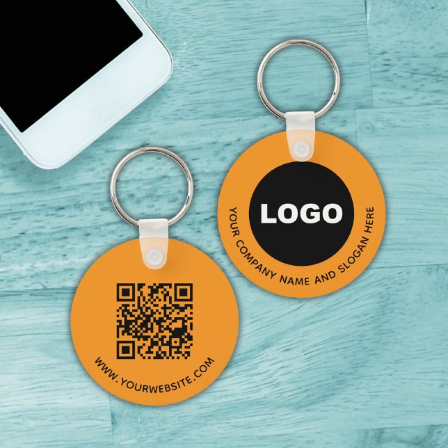 Orange Logo QR Code Scan Me Promotional Key Ring (Orange Business Company Promotional Logo QR Code Keychain)