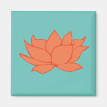 Orange Lotus Magnet
