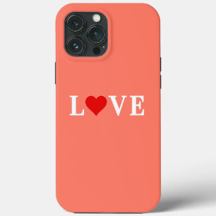 Orange LOVE Heart iPhone 13 Pro Max Case
