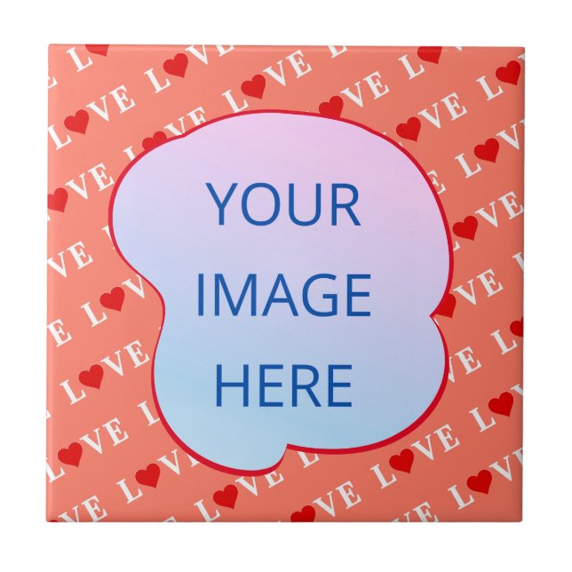 Orange LOVE Heart Tile (Front)