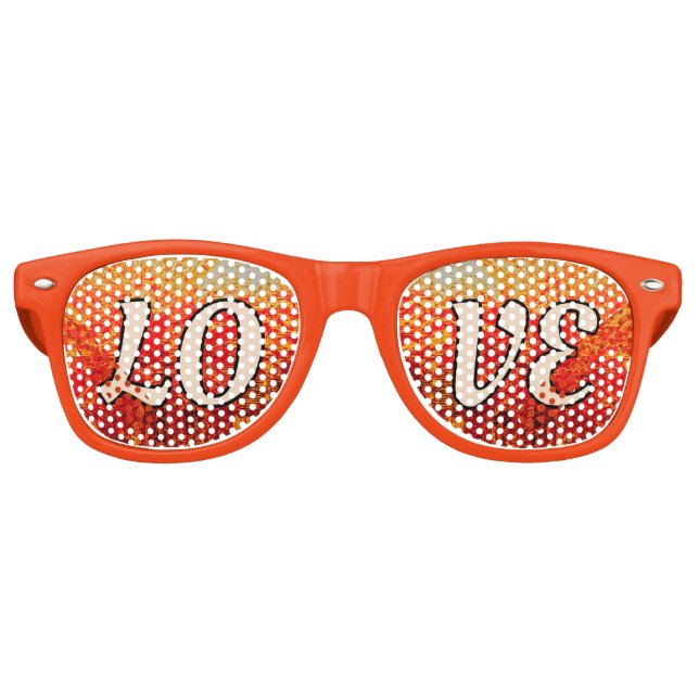 Orange love retro sunglasses (Front)