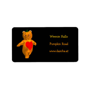 Orange lovely Bear Label